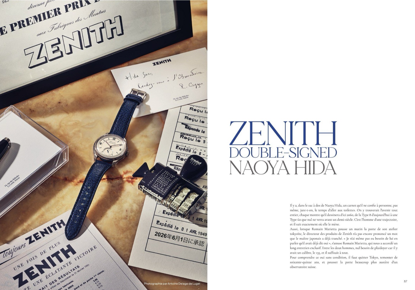 Double page du numéro 1 : Zenith Double-Signed avec Naoya Hida